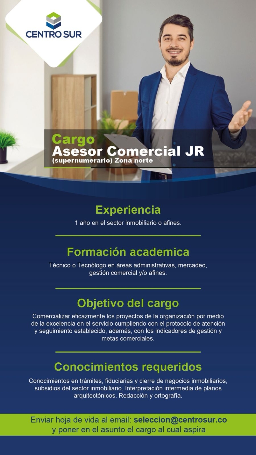 Asesor comercial zona norte