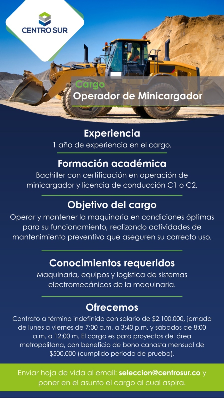 operador minicargador